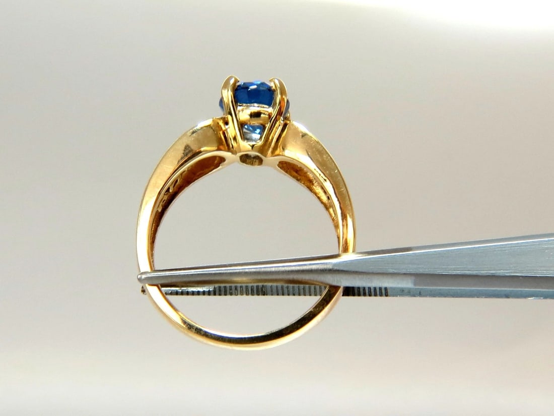 GIA Certified 2.66ct natural no heat sapphire diamond ring 14kt. unheated blue - 5