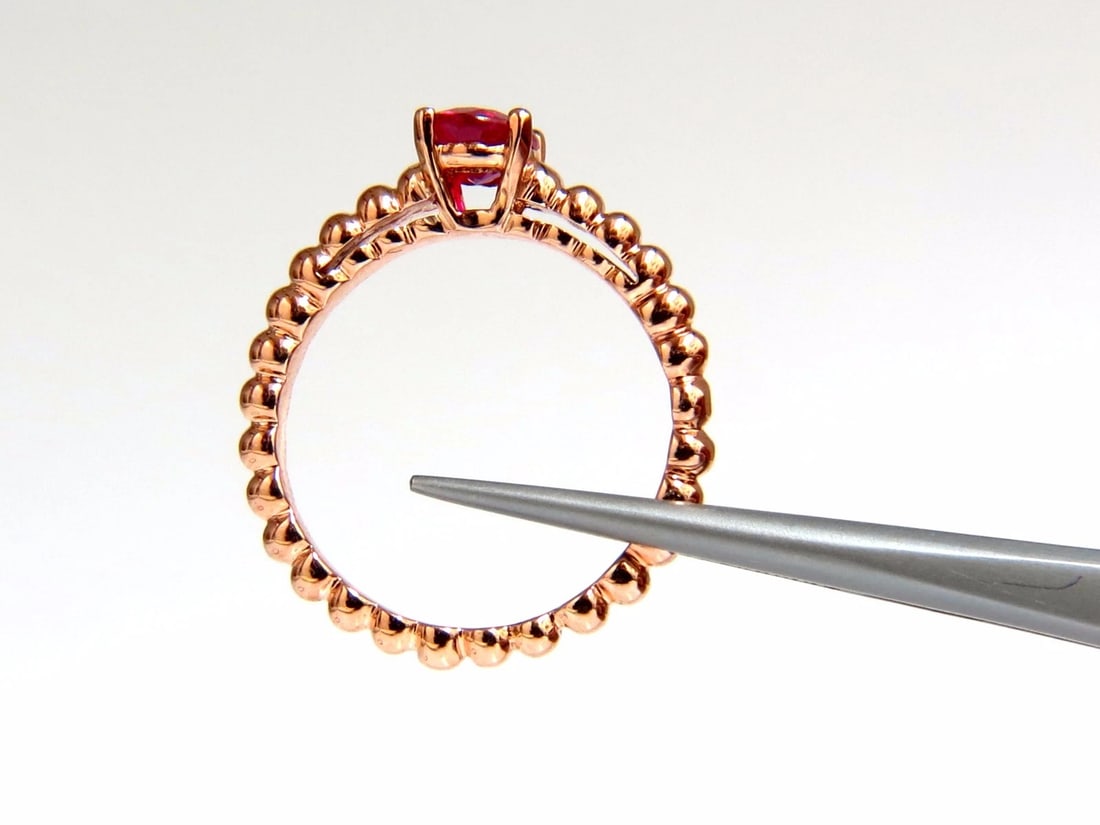 .82ct natural vivid bright ruby solitaire ring & band 14kt - 3