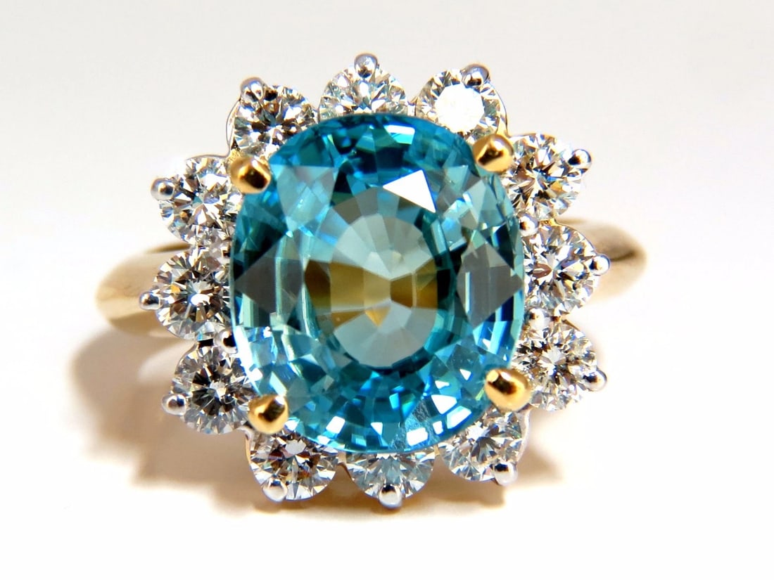 Freedom Indigo Pure Blue Natural Zircon Diamond Ring 10.05ct 14kt - 2