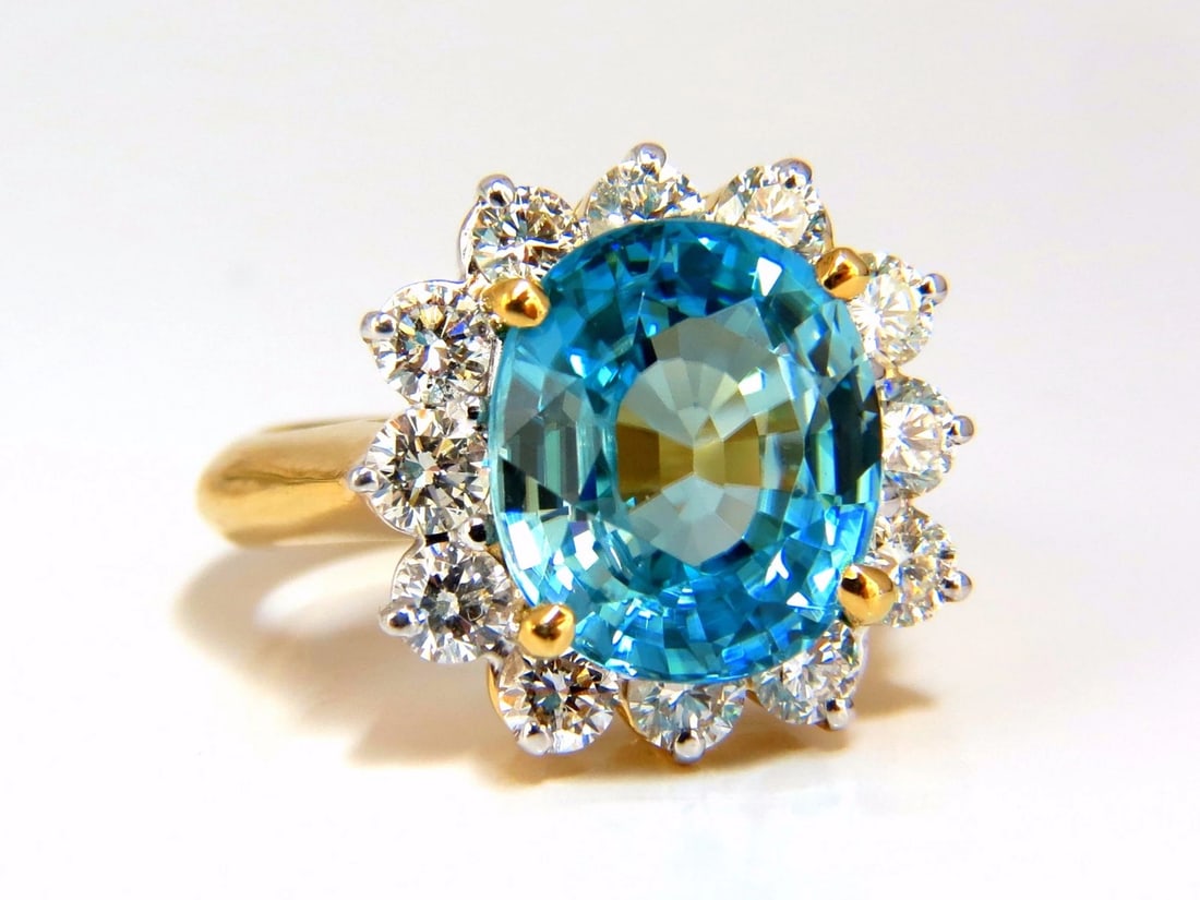 Freedom Indigo Pure Blue Natural Zircon Diamond Ring 10.05ct 14kt - 4