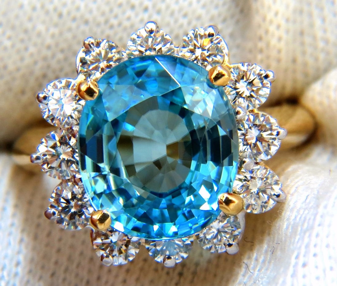 Freedom Indigo Pure Blue Natural Zircon Diamond Ring 10.05ct 14kt - 6