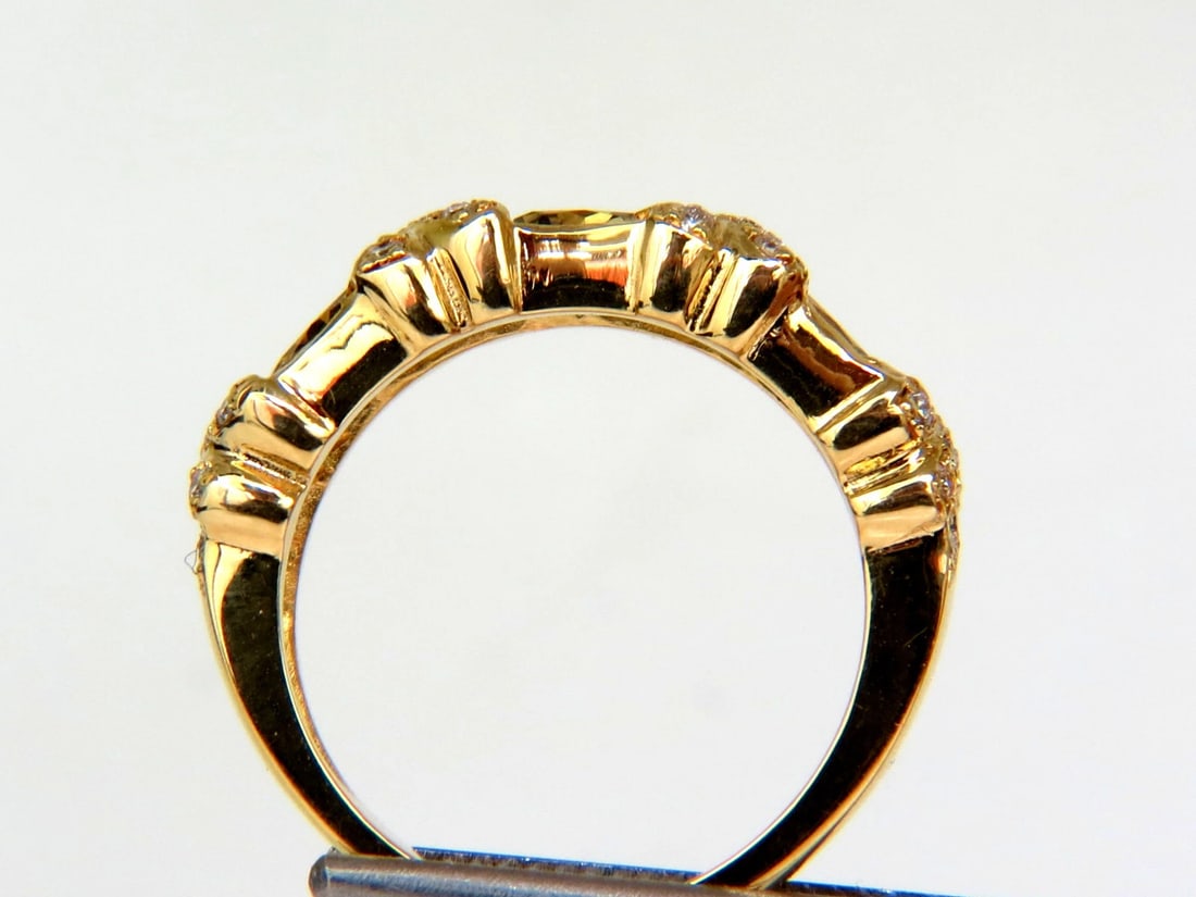 NATURAL FANCY YELLOW BROWN 1.65CT DIAMONDS "X" DECO 14KT RING - 6
