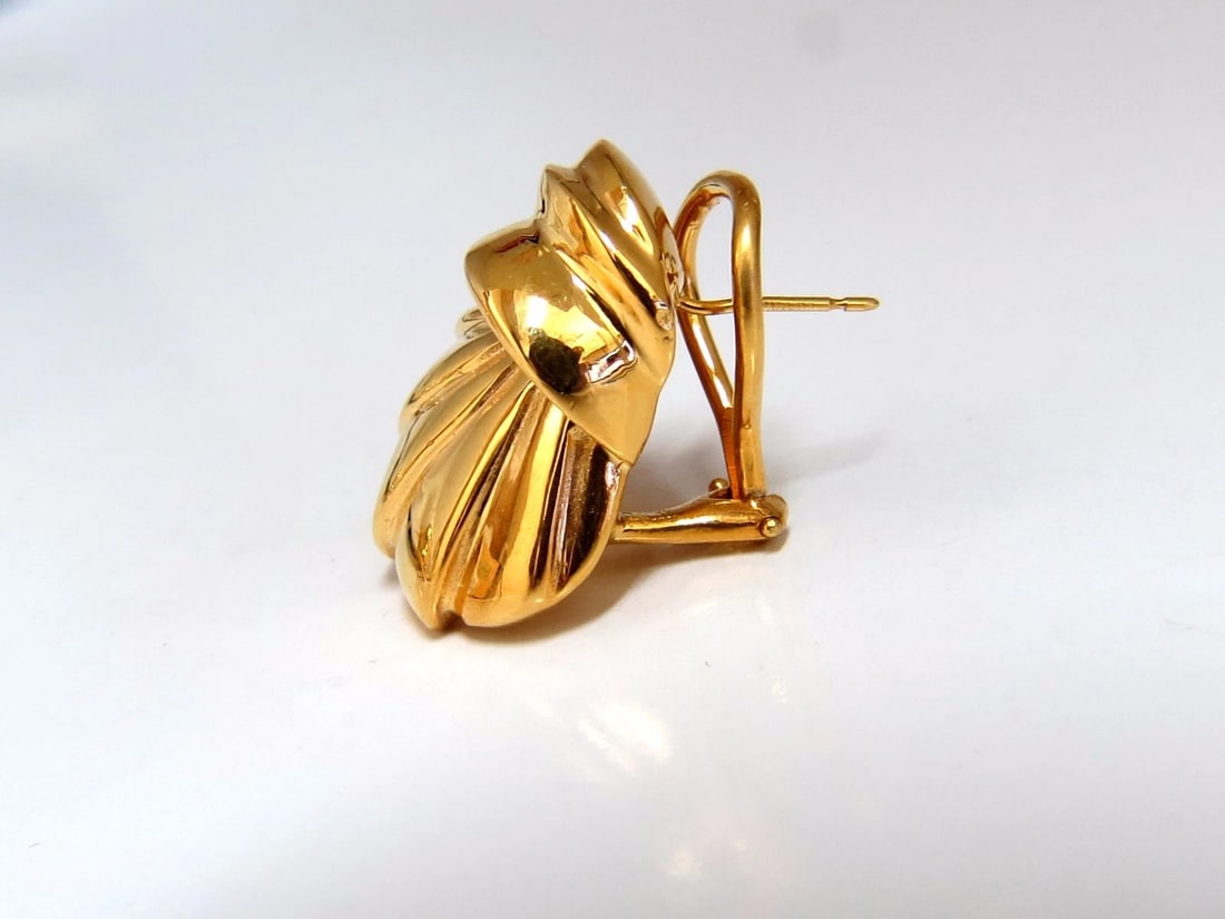 14kt shell form 3d clip on earrings 19 gram - 3
