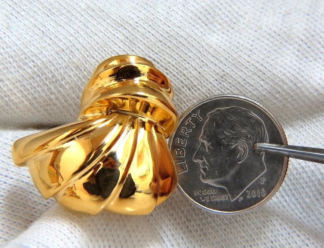 14kt shell form 3d clip on earrings 19 gram - 4