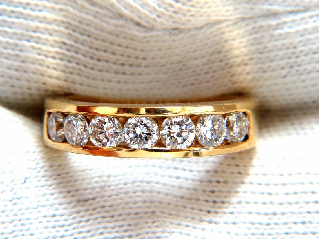 1.30ct natural round diamonds band 14kt gold H/Vs Classic - 6