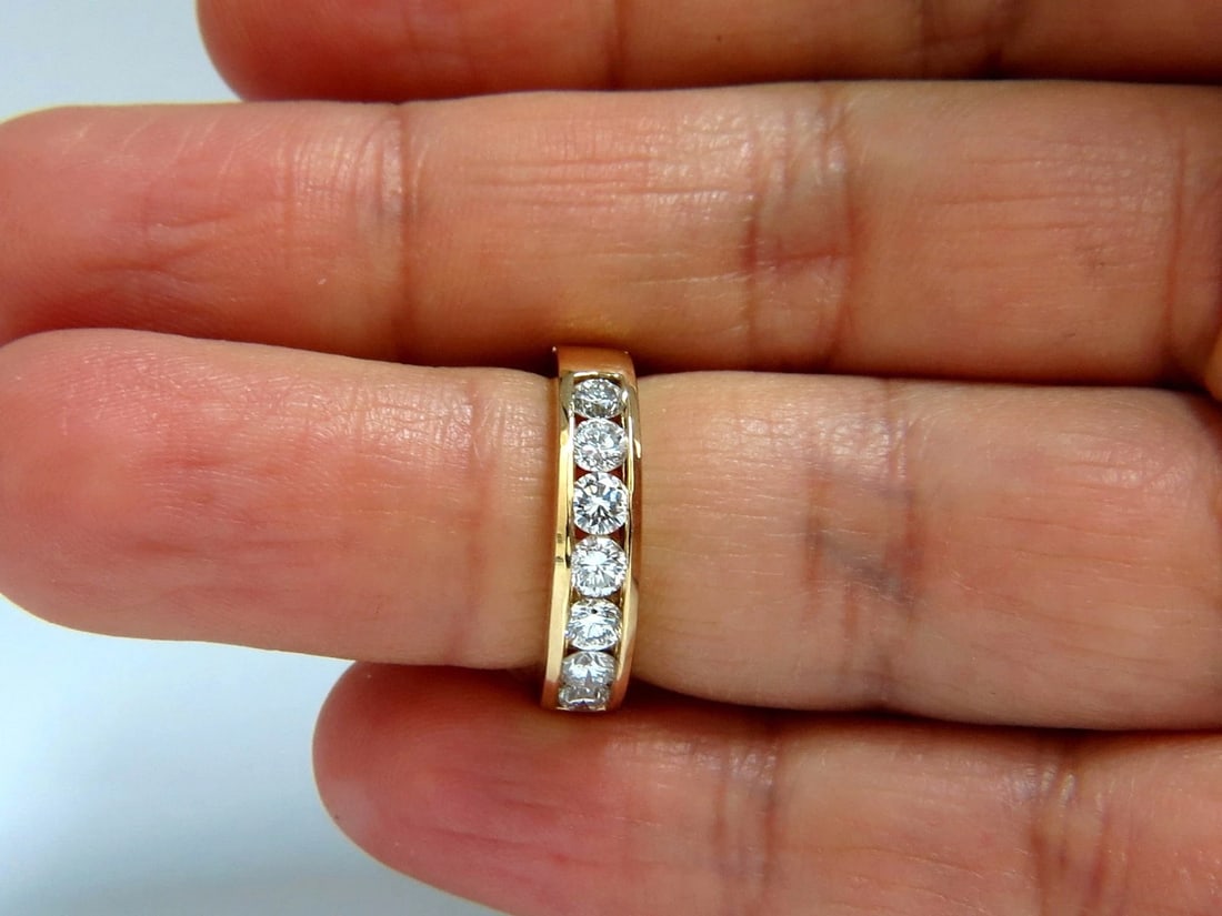 1.30ct natural round diamonds band 14kt gold H/Vs Classic - 7