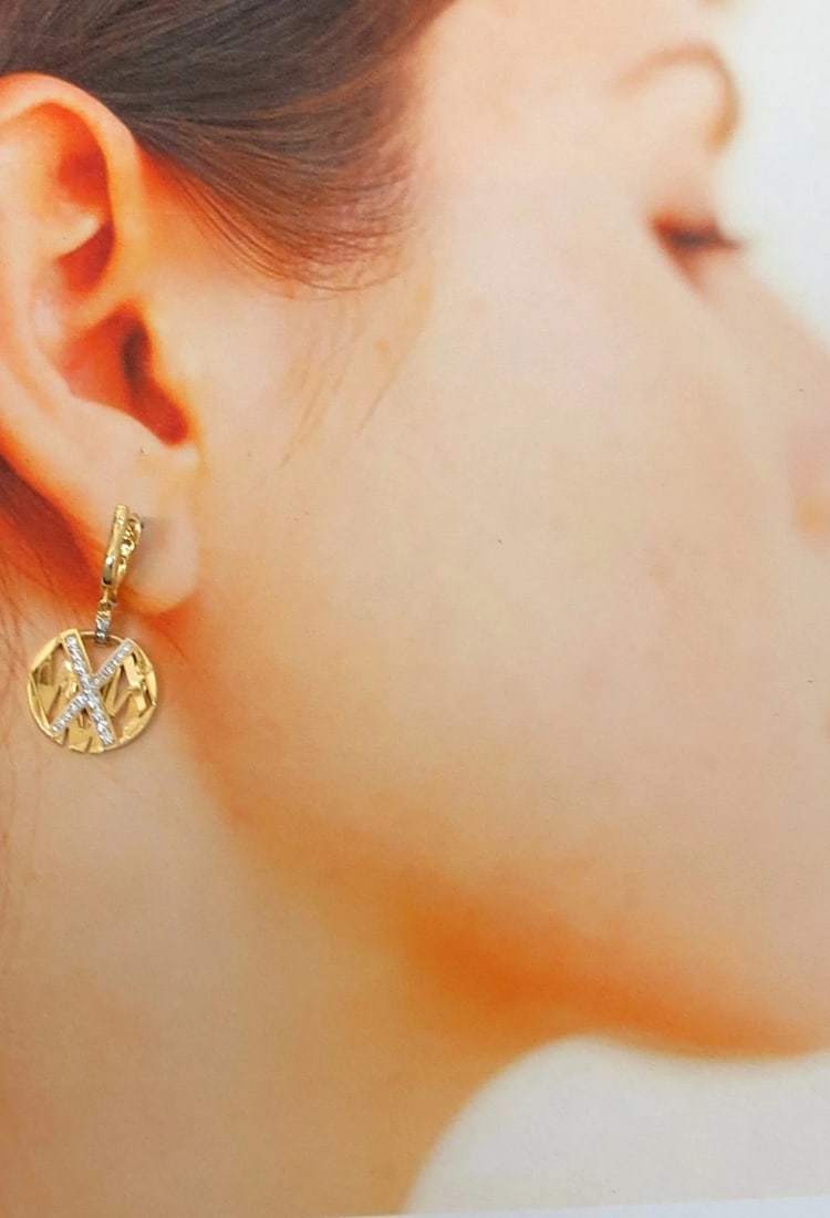 Cosmopolitan Mod X Diamond dangle earrings 14kt - 4