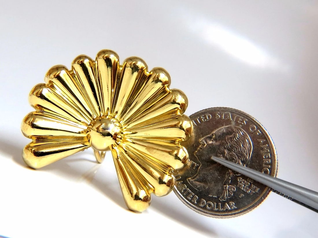 18kt 3D Bohemian Hobo Chick Retro Clip Earrings Prime Shabby - 3