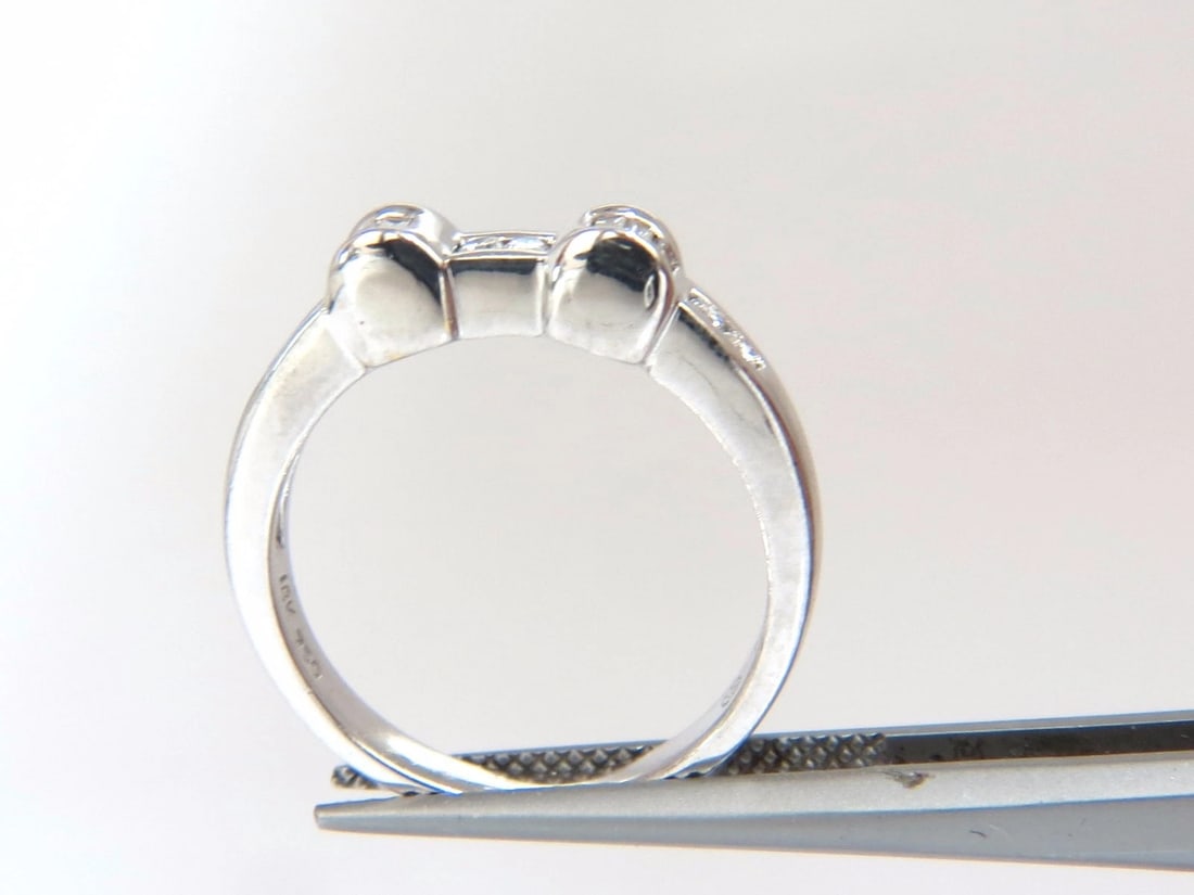 GIA Certified 1.40ct round natural diamond ring & Matching band Platinum H/VS - 3