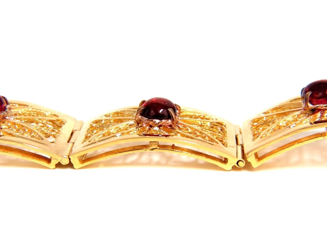 7.40ct Natural Spinel Open Gilt Vintage Bracelet 14 Karat gold - 7