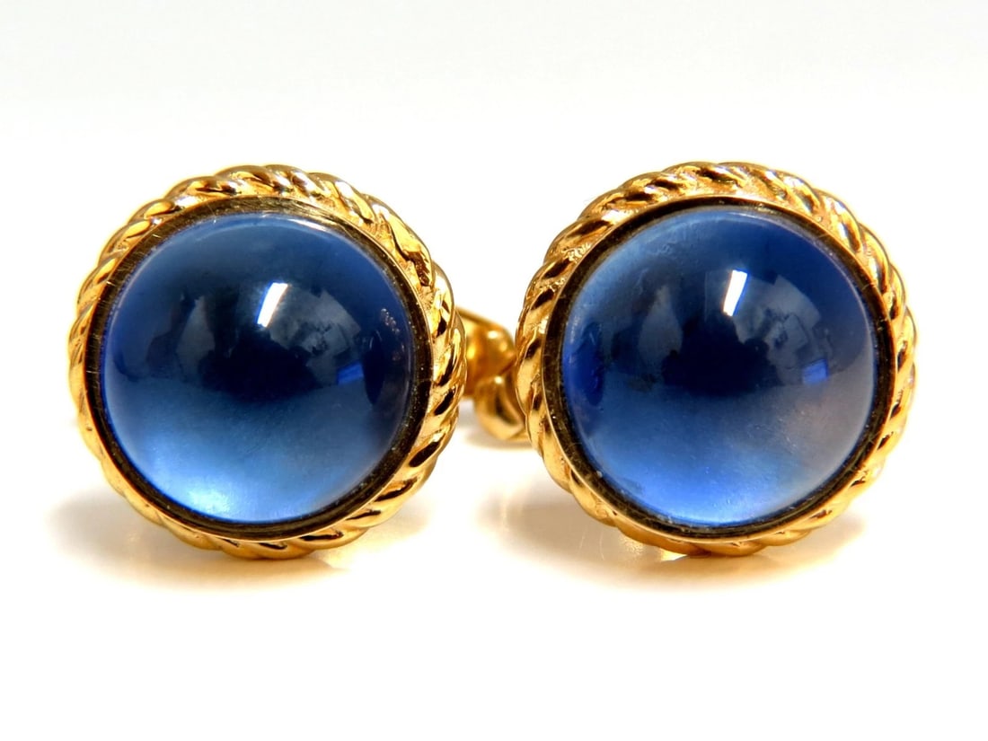 30ct Synthetic Sapphire Cufflinks 14kt - 4