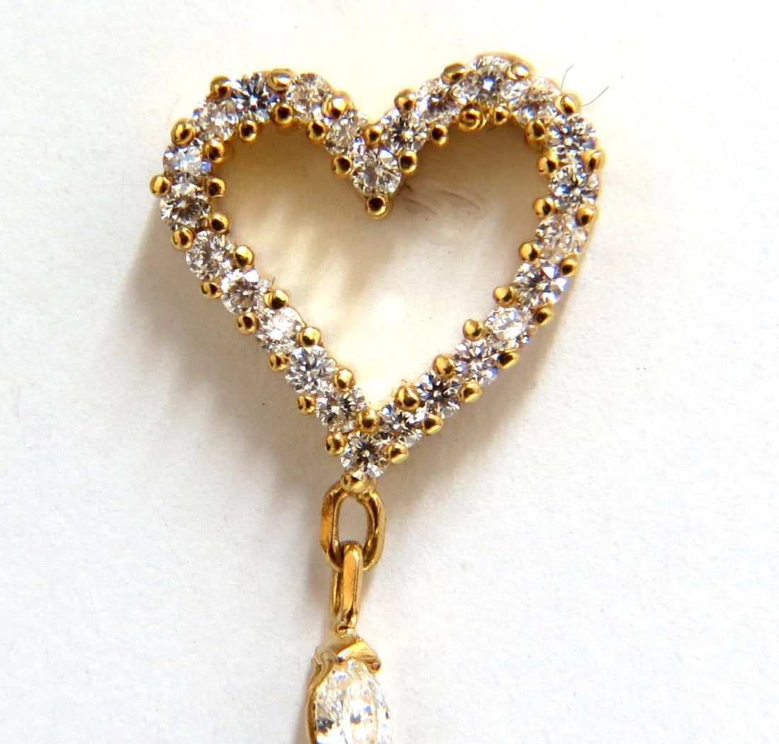 3.00ct Natural Diamonds Hearts on Hearts Dangle Earrings 18 karat - 3