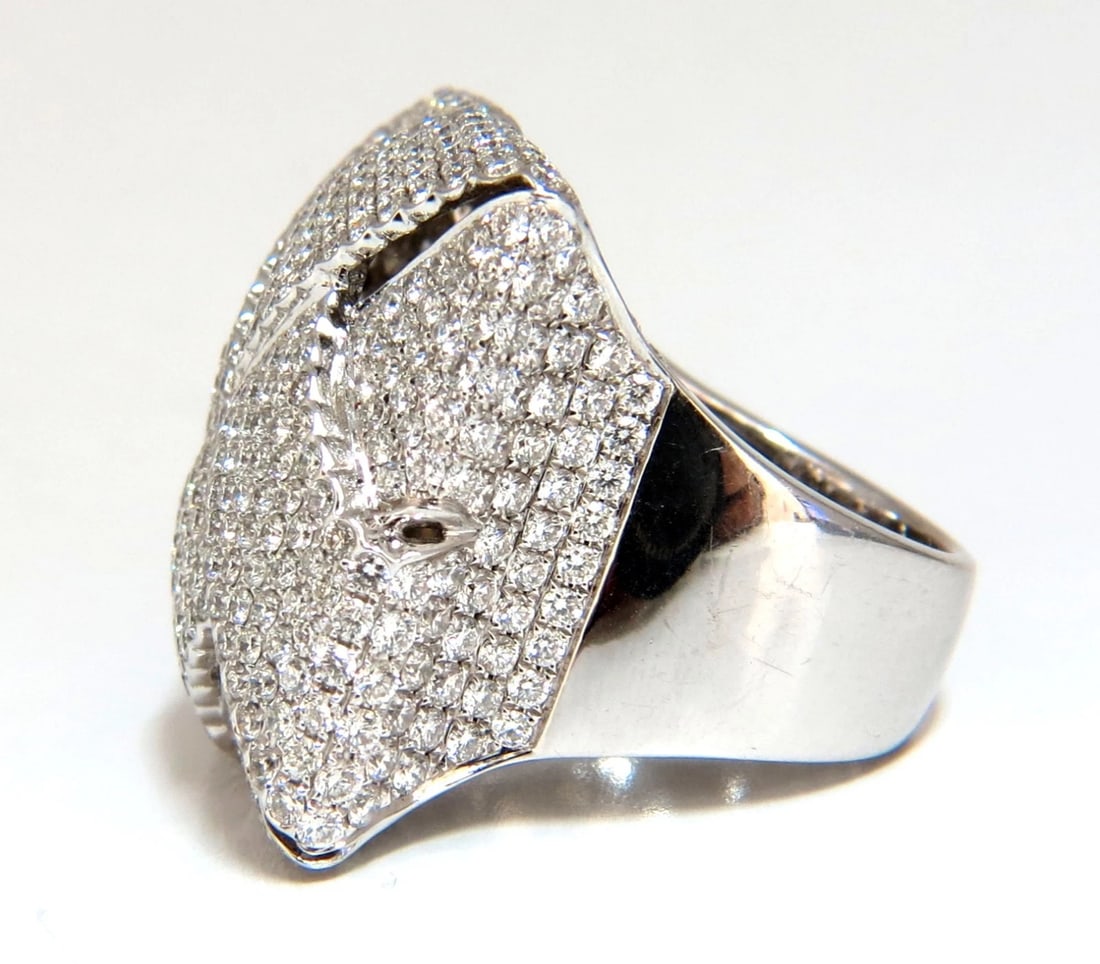 7.15ct 3D Unisex Cross weave Dome Natural Diamond Ring 18kt gold - 3