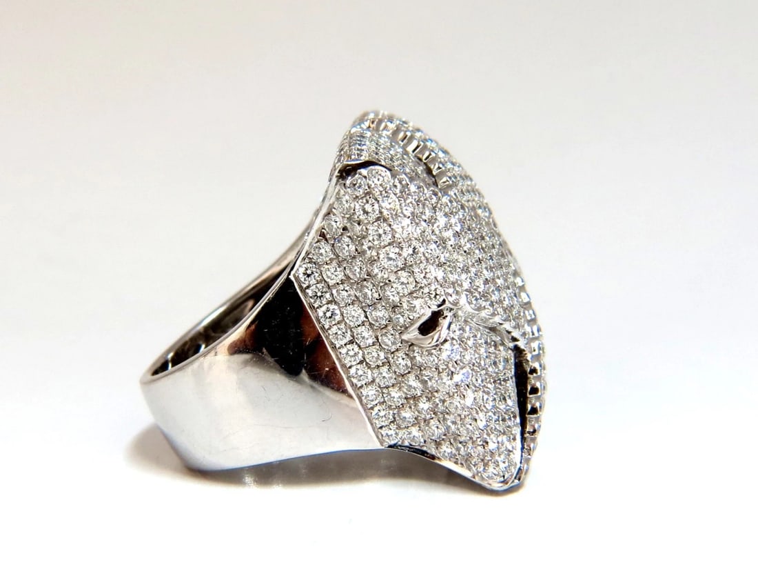 7.15ct 3D Unisex Cross weave Dome Natural Diamond Ring 18kt gold - 5