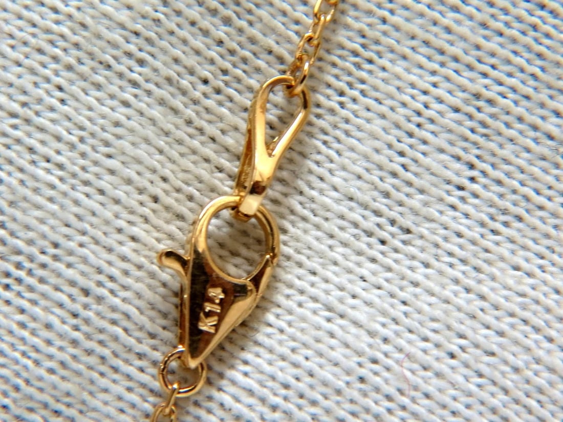 1.00ct Natural Fancy Yellow diamonds open heart necklace 14kt - 3