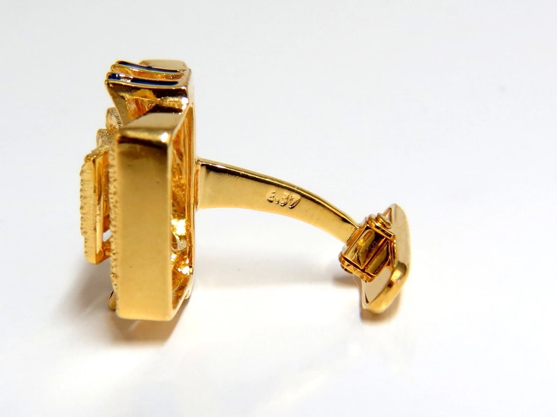 18kt Inlay Enamel Elite cufflinks - 2