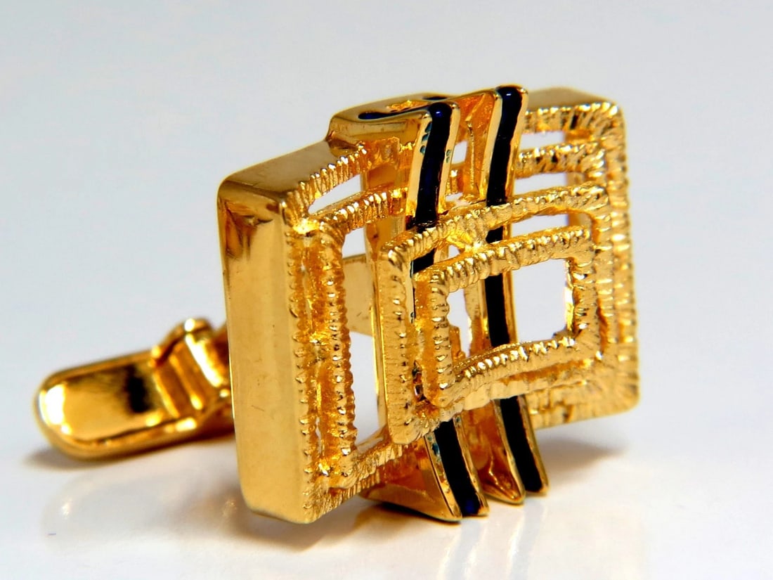 18kt Inlay Enamel Elite cufflinks - 3