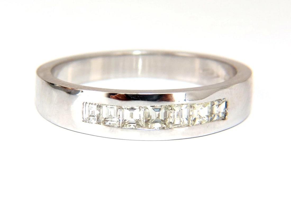 .60ct Natural Princess Diamond Band Ring 14kt channel row - 2