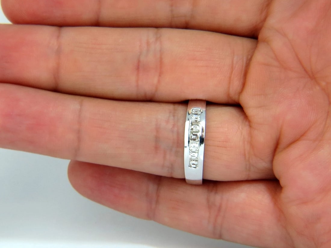 .60ct Natural Princess Diamond Band Ring 14kt channel row - 6