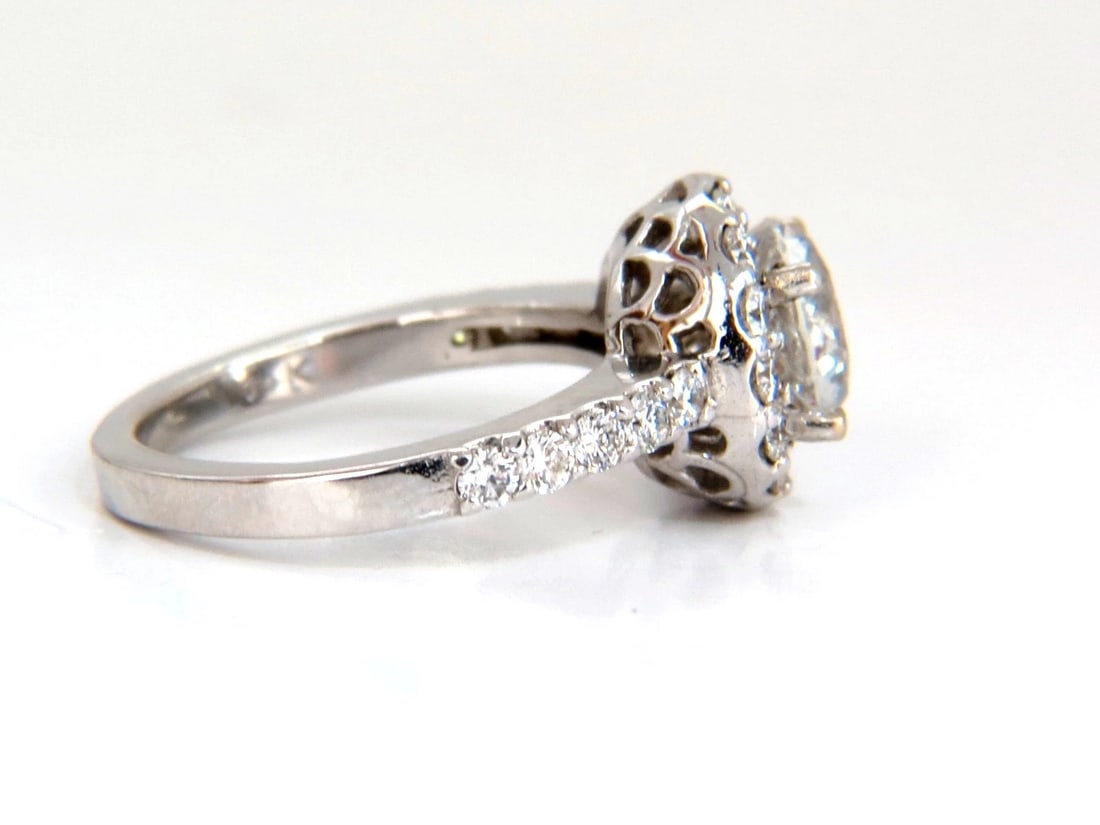 GIA Certified 3.28ct natural white sapphire diamonds ring 14kt halo prime - 4