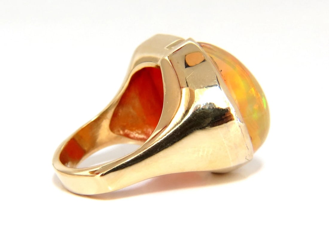 17.44ct Natural Opal & Garnet Diamonds ring 14kt Deco Prime - 5
