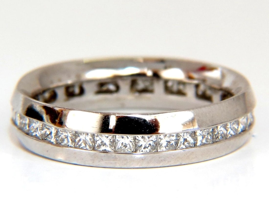 1.50ct Natural Princess cut diamonds eternity ring 14kt Comfort 5mm: Title: 1.50ct Natural Princess cut diamonds eternity ring 14kt Comfort 5mm Description: Modern prime 1.50ct. Princess cut diamonds eternity band Durable & Comfort Fit G-color, Vs-2 clarity 14kt. white