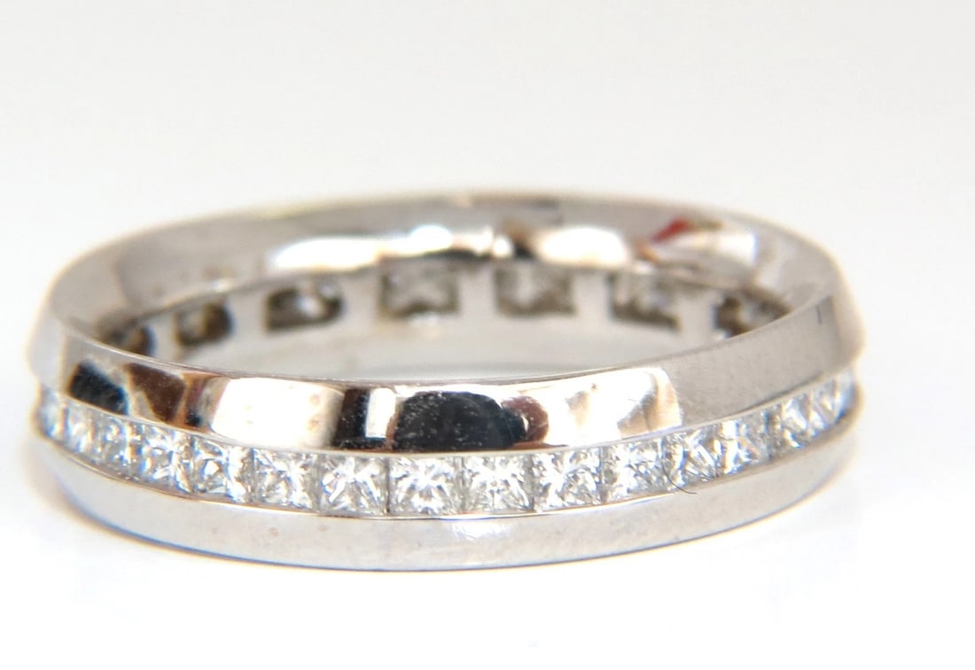 1.50ct Natural Princess cut diamonds eternity ring 14kt Comfort 5mm - 2