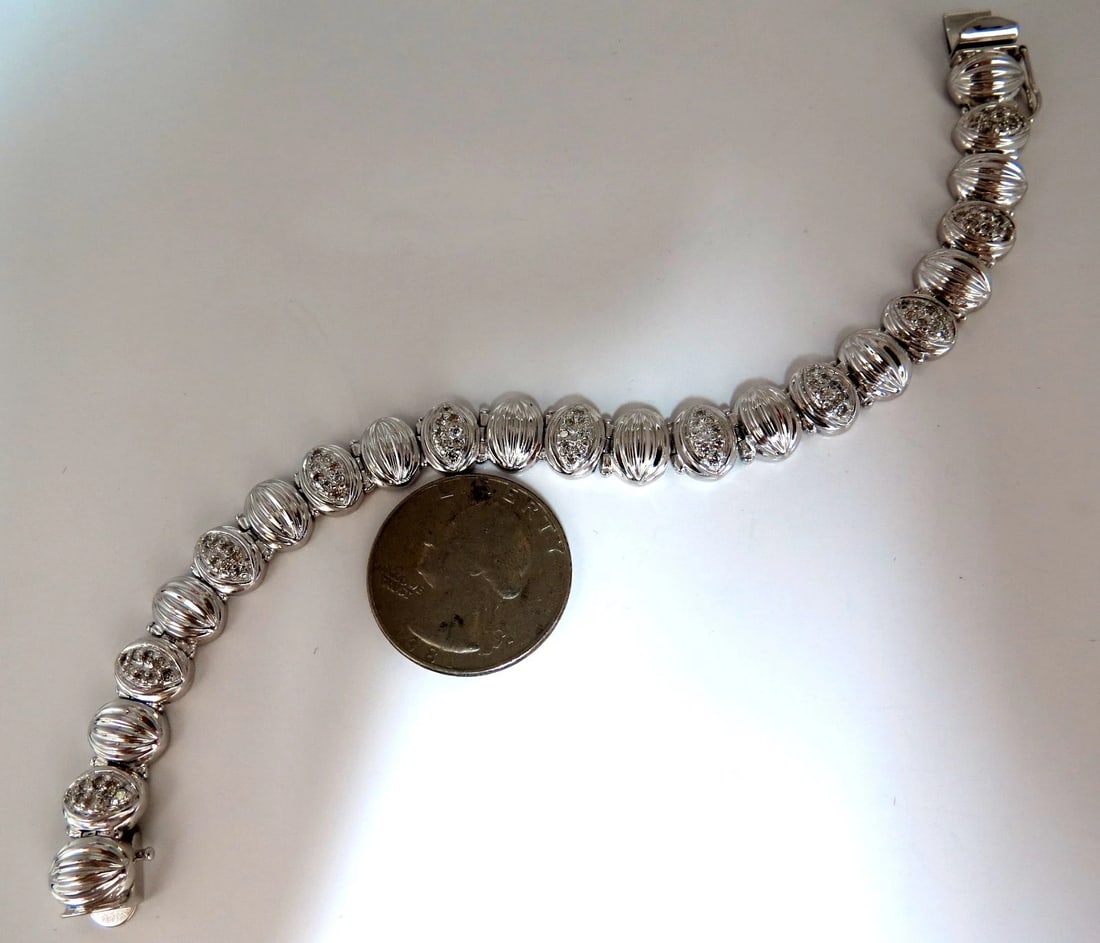 Mod Watermelon Link 1.00ct Diamonds Tennis Bracelet 14kt - 2