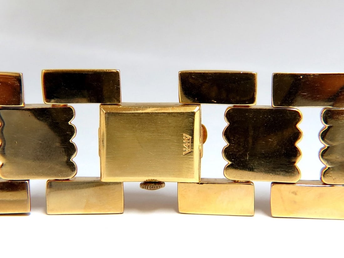 Estate LUVA 14kt gold watch ladies cuff bracelet - 5