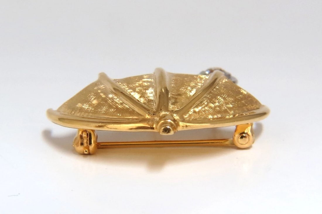 .50ct Diamond Umbrella brooch pin 14kt & Rain Drop - 4