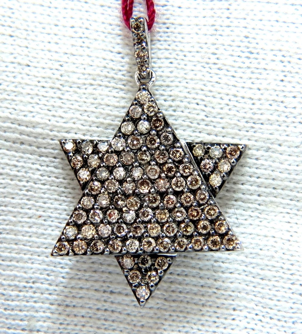 1.50ct natural fancy color diamonds convertible star / triangle pendant 14kt (1 of 6)