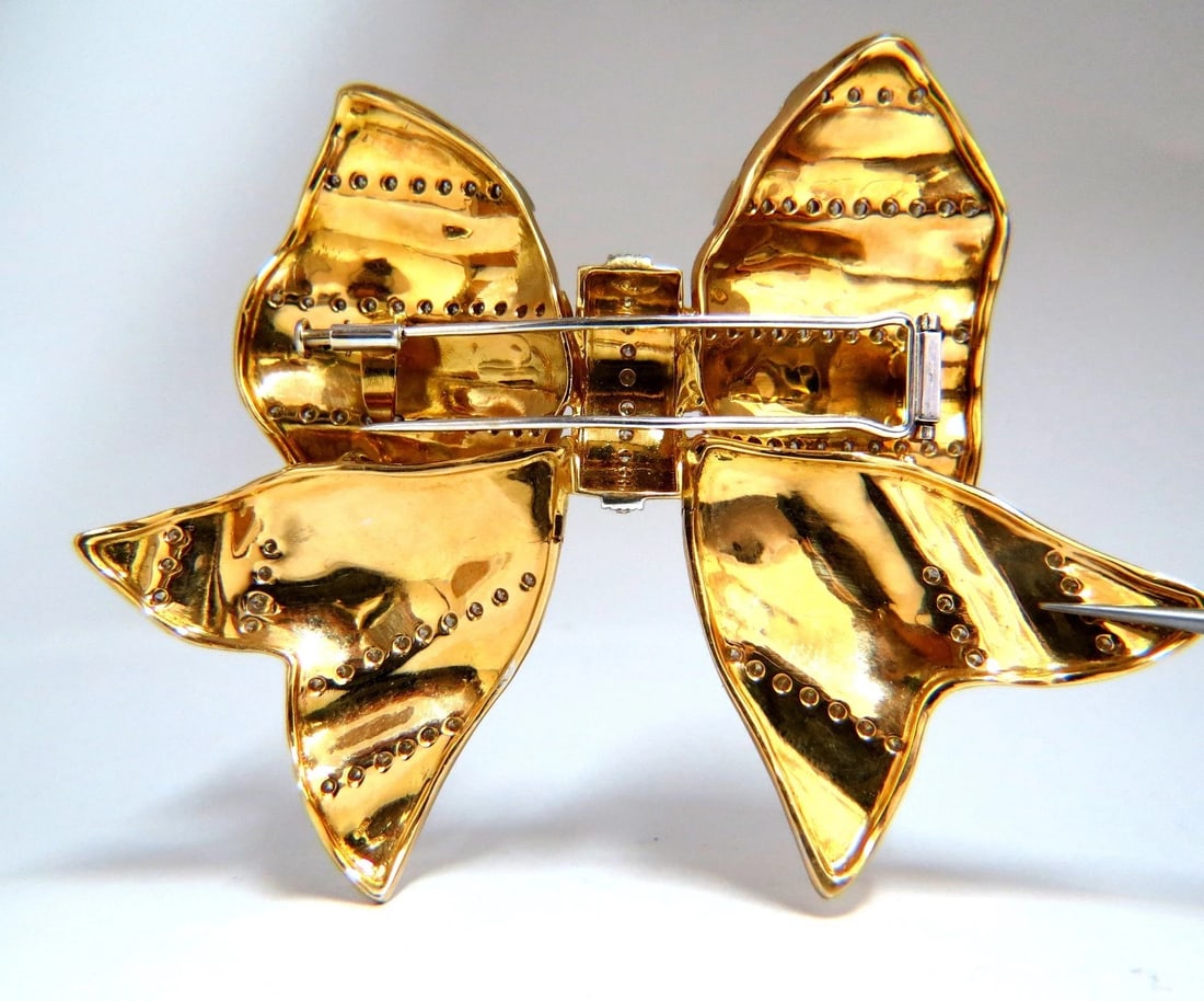 4.00ct Diamonds Large Sized Ribbon Pin 3D - 5