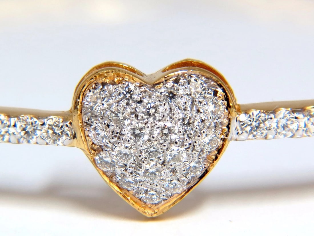 diamonds heart bangle bracelet 1.30ct g/vs 14kt - 2