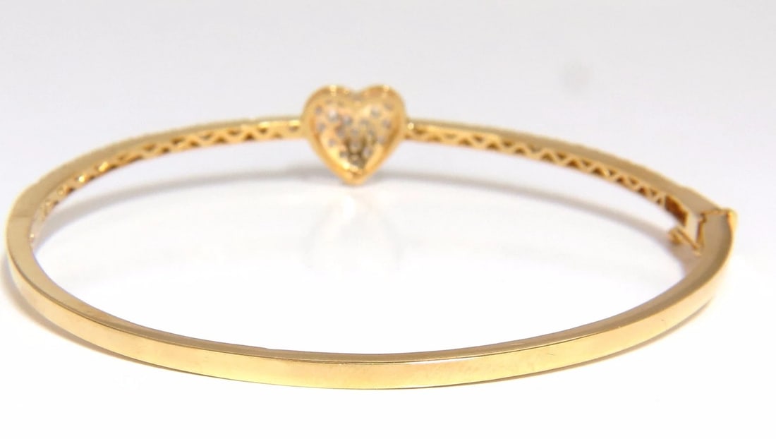 diamonds heart bangle bracelet 1.30ct g/vs 14kt - 5