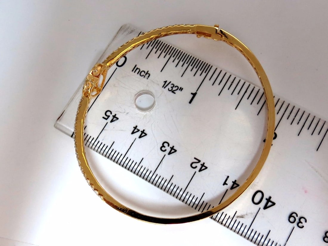 diamonds heart bangle bracelet 1.30ct g/vs 14kt - 8