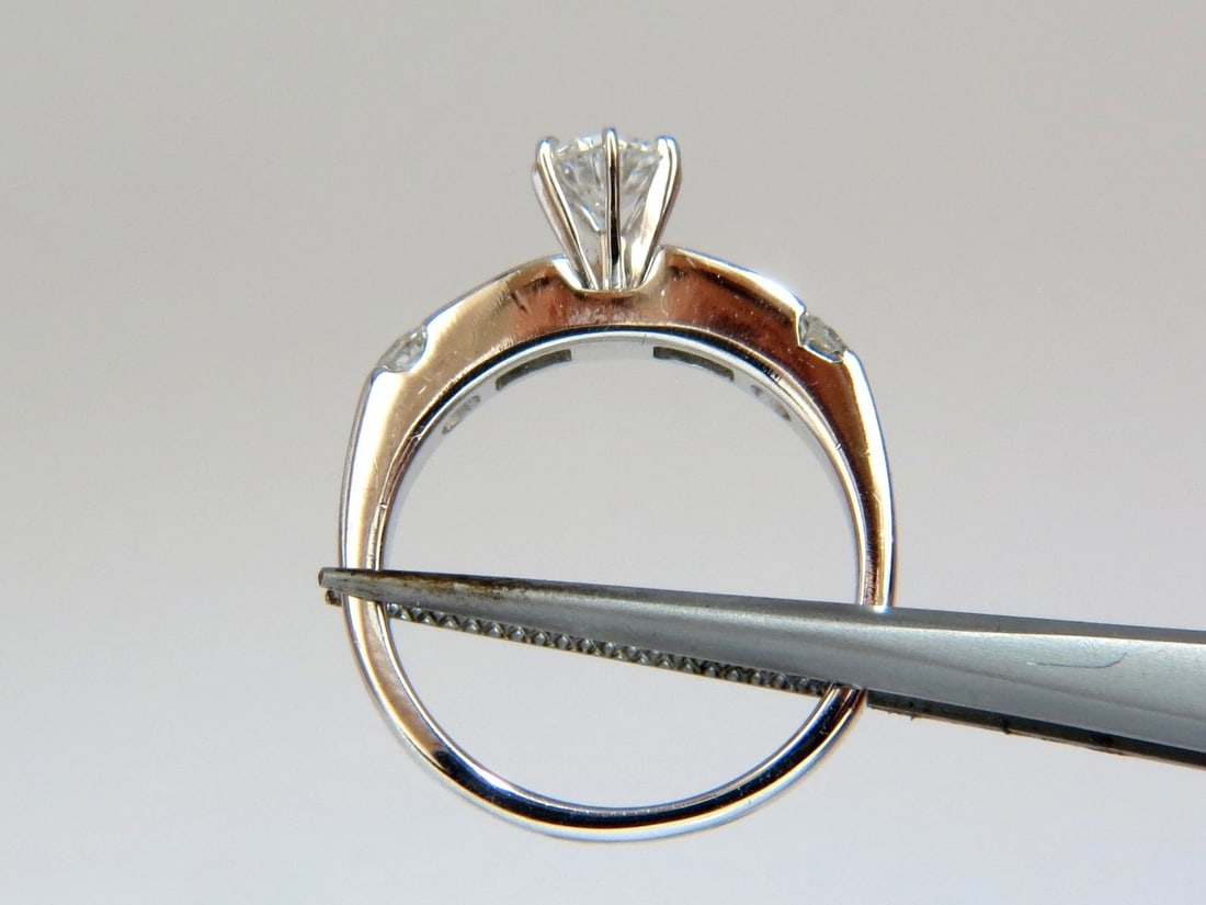 1.50CT NATURAL DIAMONDS BAGUETTE ROUNDS MATCHING BAND RING 18kt - 6