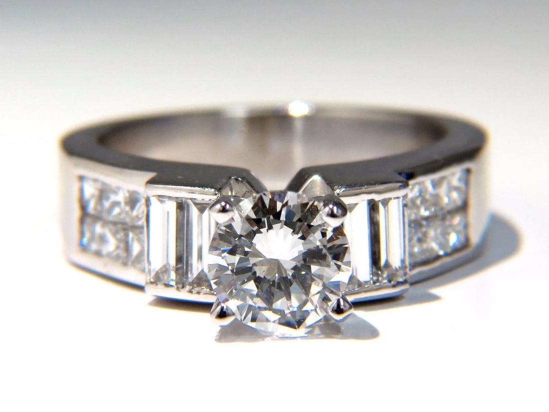 GIA Certified 1.02ct & 1.10ct natural round diamond ring e/vs2 18kt - 2