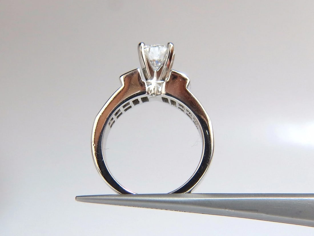 GIA Certified 1.02ct & 1.10ct natural round diamond ring e/vs2 18kt - 4