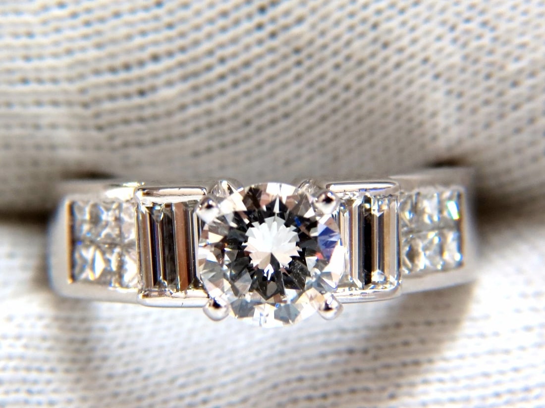 GIA Certified 1.02ct & 1.10ct natural round diamond ring e/vs2 18kt - 7