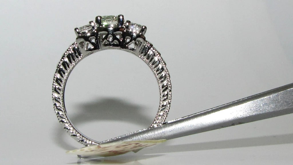 1.09CT NATURAL DIAMONDS CLASSIC 3 RING 14KT - 4