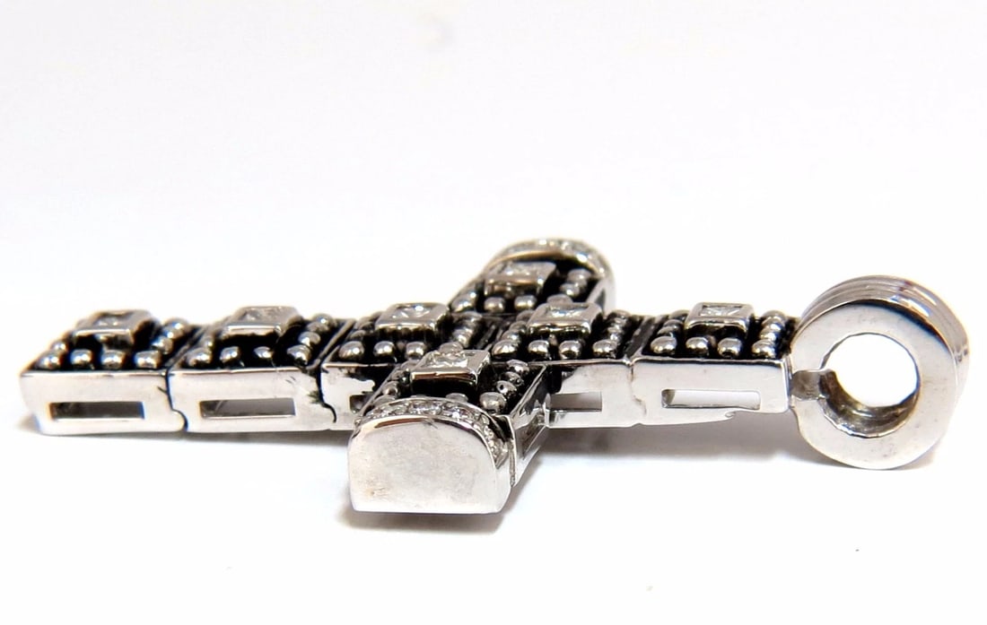 1.00CT NATURAL DIAMONDS GOTHIC CROSS PENDANT + - 3