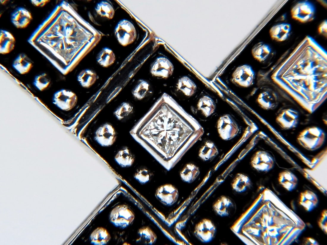 1.00CT NATURAL DIAMONDS GOTHIC CROSS PENDANT + - 4
