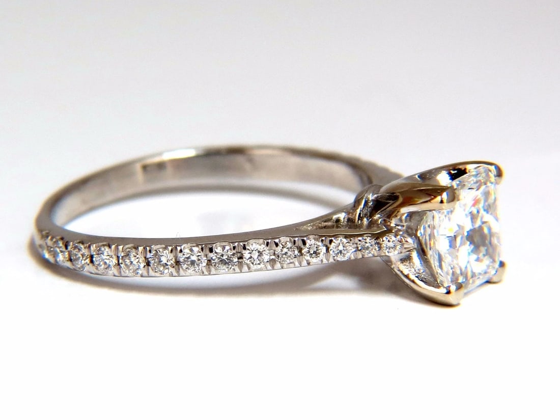 GIA Certified 1.01ct Princess cut natural diamond ring Cathedral Prime D/VS - 2
