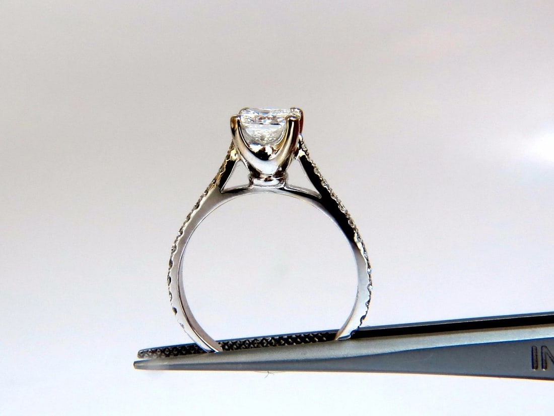 GIA Certified 1.01ct Princess cut natural diamond ring Cathedral Prime D/VS - 3