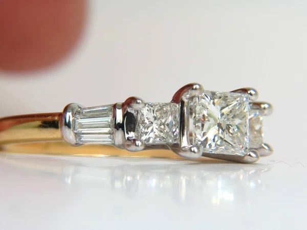 1.30CT CLASSIC PRINCESS NATURAL DIAMOND RING 14KT I/SI-2 - 3