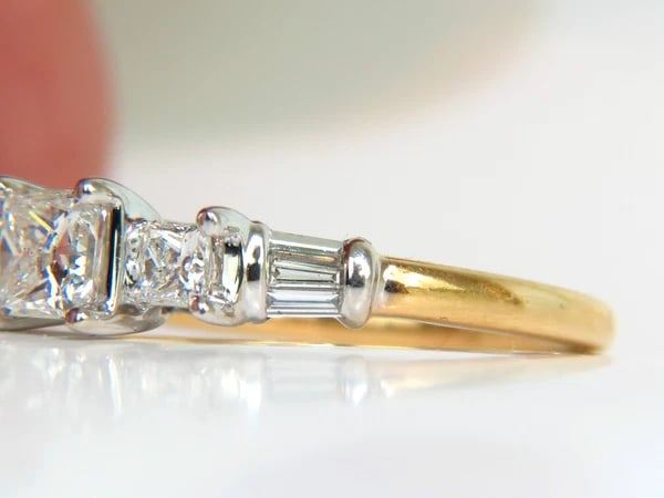 1.30CT CLASSIC PRINCESS NATURAL DIAMOND RING 14KT I/SI-2 - 4