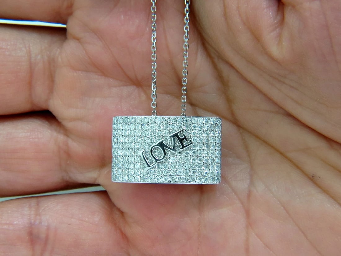 1.52CT DIAMoNDS MODERN "LOVE" DIAMONDS PENDANT 14KT & CHAIN BEAD SET+ - 4