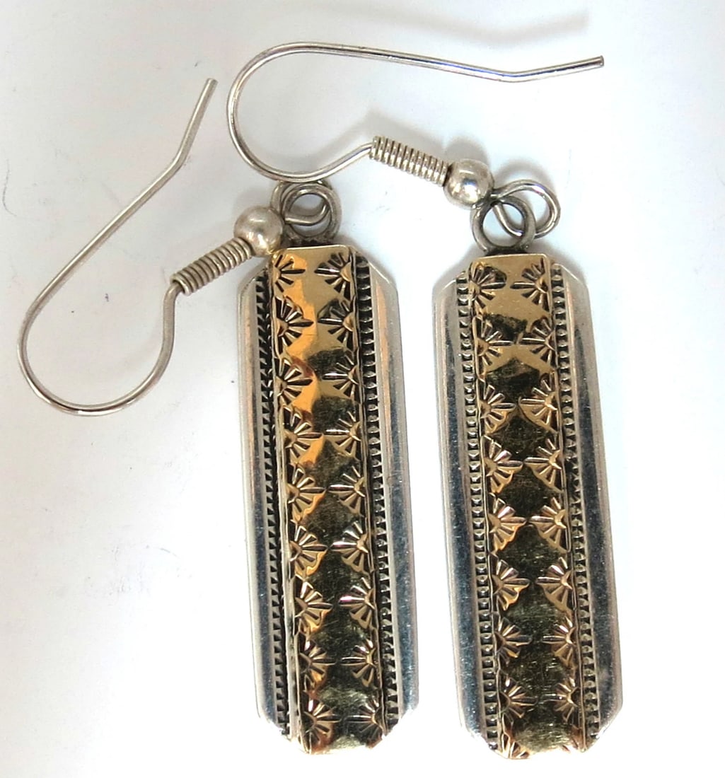 Designer: C. Harrell Dangling earrings & Bangle Bracelet 14kt & 925 - 4