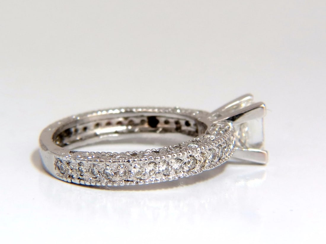 1.01ct Natural Princess cut diamond ring 14kt - 3