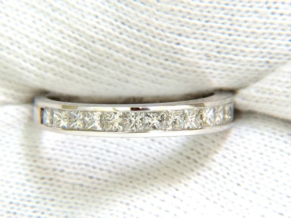 .70CT CLASSIC PRINCESS CUT NATURAL DIAMONDS BAND RING 14KT GOLD - 2